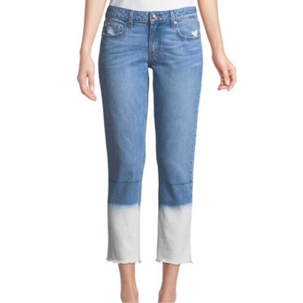Driftwood Women's Cropped Jeans Size 28 Blue Candace Mid Waist Straight Hem Leg